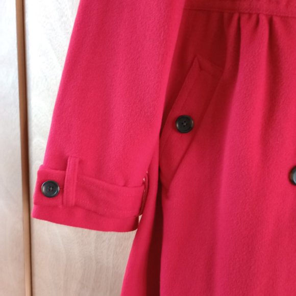 Red Lands End Wool Coat. - Picture 9 of 11